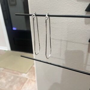 Two Italian Square Sterling Chain Bracelets -both very flexible-Both 1/16” wide